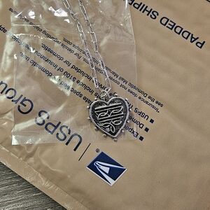 Boot Stitch Heart Pendant Necklace